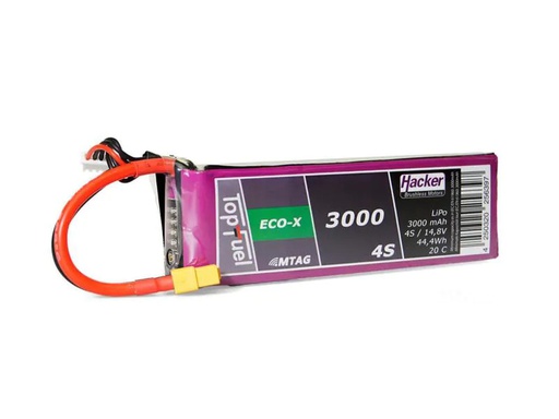 [90059252 1017061] Hacker RC-Akku LiPo 3000 mAh 14.8 V 20C TopFuel ECO-X MTAG