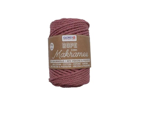 [90059442 1162211] Glorex Wolle Makramee Rope gedreht 3 mm, 250 g, Rot