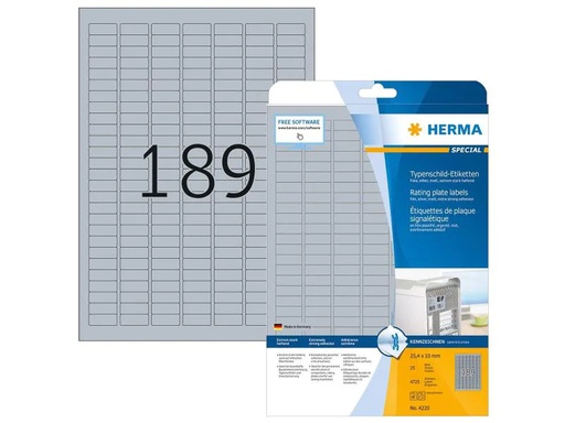 [90059647 1060061] HERMA Typenschild-Etiketten 4220 25 x 10 mm
