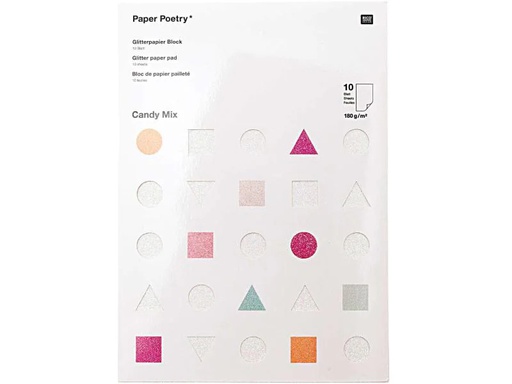 [90005965 985869] Rico Design Glitzerpapier Paper Poetry Candy Mix 10 Blatt
