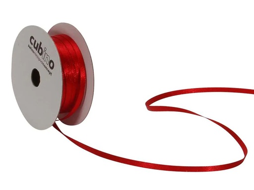 [90059992 1122473] Spyk Satinband 3 mm x 8 m, Rot
