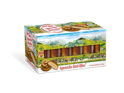 [90006006 723629] Bischofberger Gebäck Appenzeller Bärli-Biber   6 x 43 g