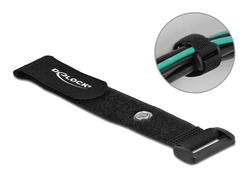 [90060468 1214447] Delock Klettkabelbinder Schwarz 190 mm x 25 mm 5 Stück