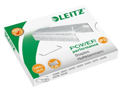 [90060576 627625] Leitz Heftklammer P3 26/6 1000 Stück