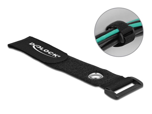 [90060781 1214442] Delock Klettkabelbinder Schwarz 280 mm x 38 mm 3 Stück