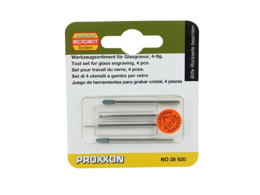 [90061378 141831] Proxxon Zubehörset Glasbearbeitungs Set 4 Teile