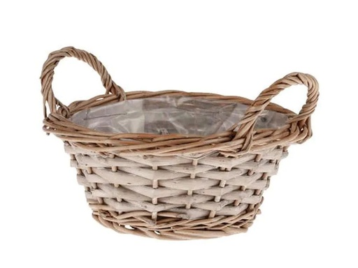 [90061458 1101404] Opiflor Weidenkorb Sachsen, 20.5 cm Braun/Grau