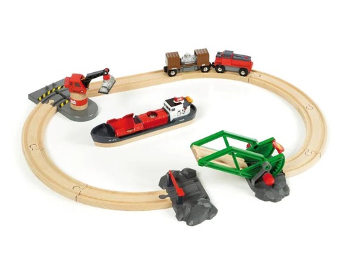 [90061502 309810] BRIO Eisenbahn Container Hafen Set