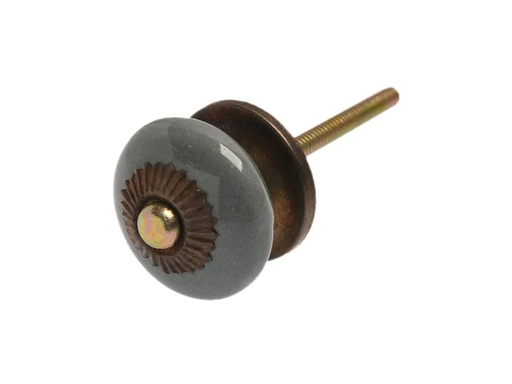[90061505 1176520] Tranquillo Möbelgriff handgemacht, Ø 3.3 cm, Grau/Messing
