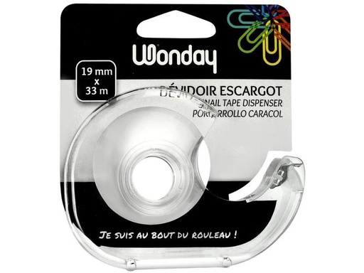 [90006136 1154103] Büromaterial Tischabroller Wonday 19 mm x 33 m, Transparent