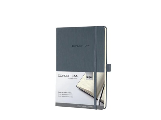 [90006170 542850] Sigel Notizbuch Conceptum A5, Kariert, Dunkelgrau