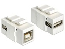 Delock Keystone-Modul USB 2.0, A – B, (f-f) Weiss