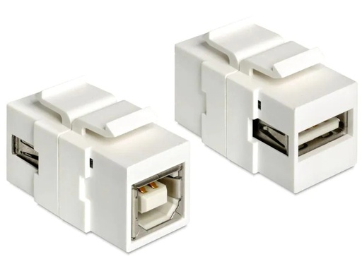 [90061949 602913] Delock Keystone-Modul USB 2.0, A – B, (f-f) Weiss