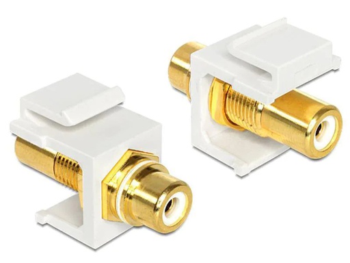 [90061961 497977] Delock Keystone-Modul Cinch vergoldet, Weiss