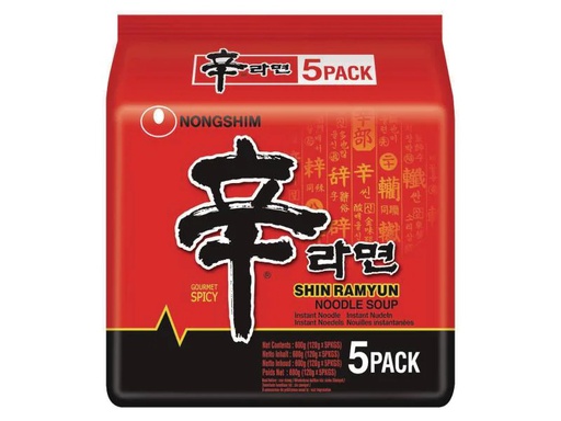 [90062167 957436] Nongshim Nudelsuppe Shin Ramyun 5 x 120 g