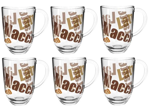 [90000598 1187746] Leonardo Latte Macchiato Tasse Napoli mit Text 380 ml,  Transparent