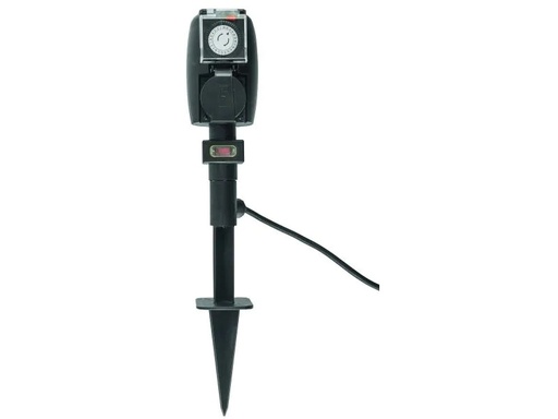 [90062223 522553] STEFFEN Steckdosen-Erdpfahl Garden-Line 2x T13 mit Timer