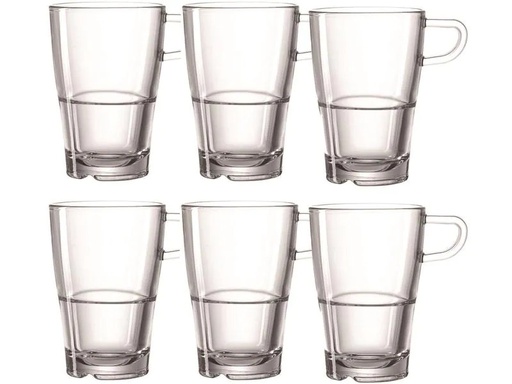 [90062463 552870] Leonardo Latte Macchiato Tasse Senso 350 ml, 6 Stück, Transparent