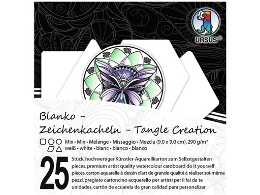 [90062468 1097367] URSUS Aquarellblock Kacheln, 9 x 9 cm, Weiss, 25 Stück