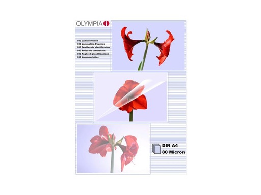 [90062478 203269] Olympia Laminierfolie A4, 80 µm, 100 Stück, Glänzend