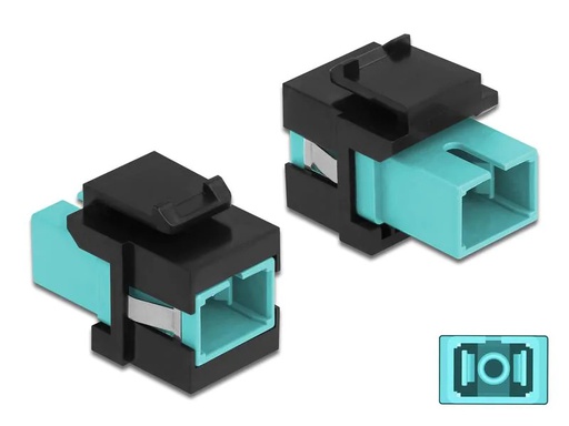 [90062830 1214754] Delock Keystone-Modul SC Buchse zu SC  Buchse Aqua / Schwarz