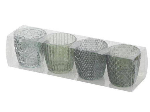 [90063125 953097] Boltze Windlicht Marilu 4-teilig, Grün