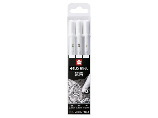 [90063204 995773] Sakura Gelschreiber Gelly Roll Basic 3er-Set, Weiss
