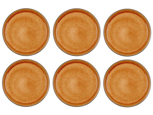 [90063433 869848] Bitz Frühstücks- &amp; Dessertteller Ø 21 cm, 6 Stück, Schwarz/Amber
