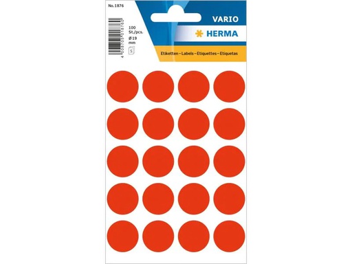 [90063446 1093048] Herma Stickers Klebepunkte Vario Ø 19 mm, Neonrot