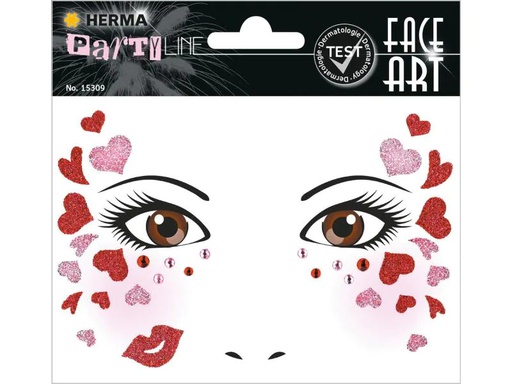 [90063585 1098928] Herma Stickers Tattoos Face Art Love, 1 Stück