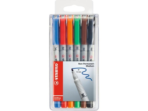 [90063729 1084153] STABILO Folienstift OHPen universal M 6 Stück Mehrfarbig