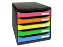 Biella Schubladenbox BIG-BOX PLUS A4+ Schwarz glänzend/Mehrfarbig