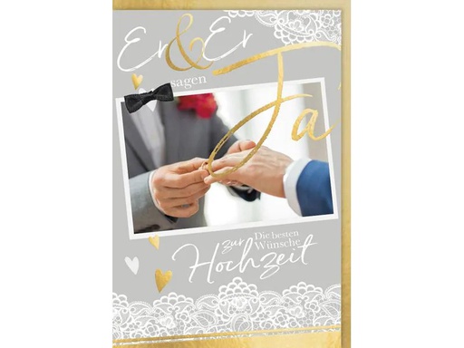 [90063832 1176105] Braun + Company Hochzeitskarte Er &amp; Er 11.5 x 17 cm