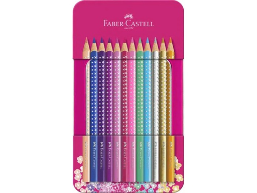 [90006399 1036358] Faber-Castell Farbstifte Sparkle 12 Stück im Metalletui