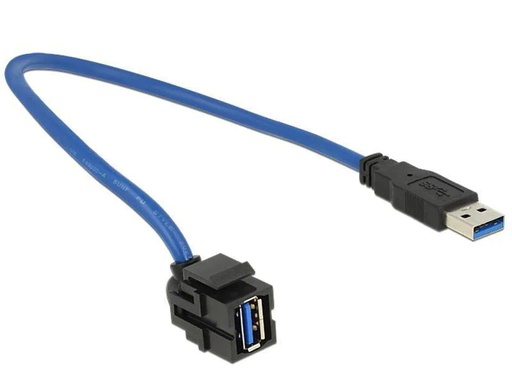 [90006418 531375] Delock Keystone-Modul USB3.0, 50 cm 250° gewinkelt