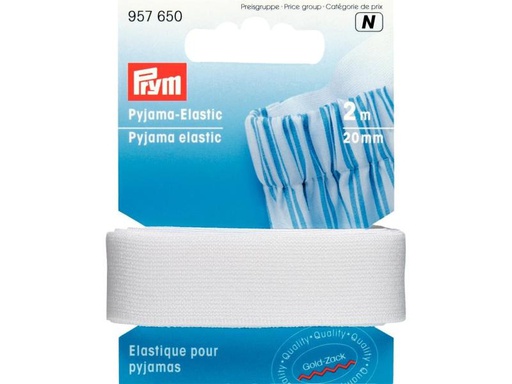 [90064465 1088192] Prym Elastikband für Pijamas, 2 m Weiss