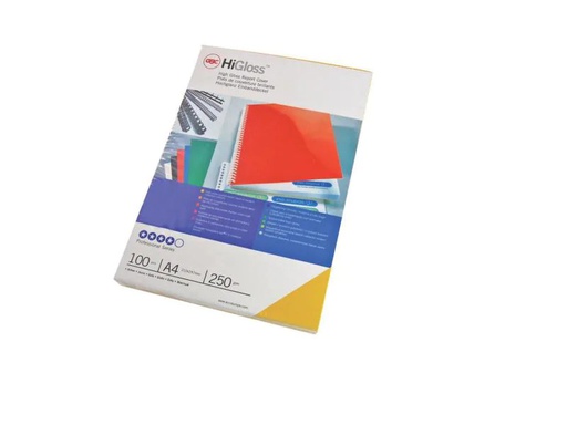 [90064794 231241] GBC Einbanddeckel HIGloss A4, 250 µm, 100 Stk., Blau