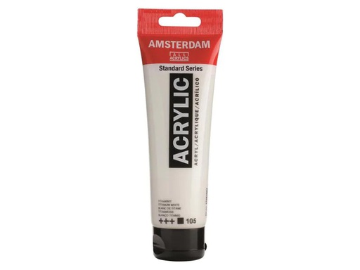 [90006467 995894] Amsterdam Acrylfarbe Standard 105 Titanweiss deckend, 120 ml