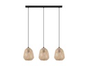 EGLO Leuchten Pendelleuchte DEMBLEBY 3x E27, Schwarz/Natur