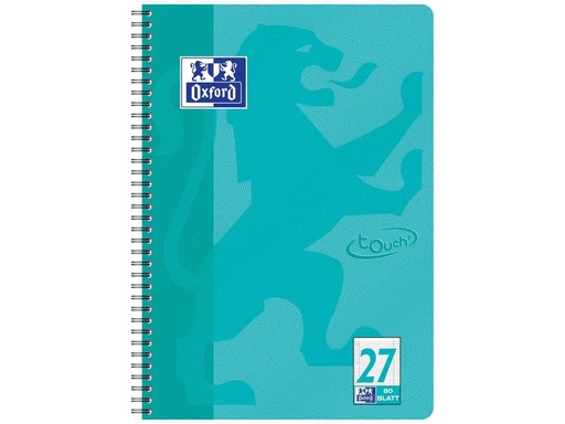[90065213 1108921] Oxford Notizheft Touch Collegeblock L27, A4 +, Liniert, Aqua