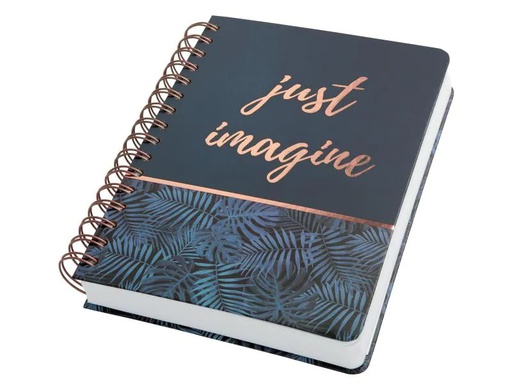 [90065375 1014776] Jolie Notizbuch Mystic Jungle A5, Dot, Blau/Kupfer/Schwarz