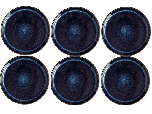 [90006529 1179556] Bitz Frühstücks- &amp; Dessertteller 6 Stück, Schwarz/Dunkelblau