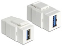 Delock Keystone-Modul USB 3.0, A – A, (f-f) Weiss
