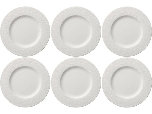 [90065798 848841] Villeroy &amp; Boch Speiseteller Manufacture Rock Ø 27 cm, 6 Stück, Weiss
