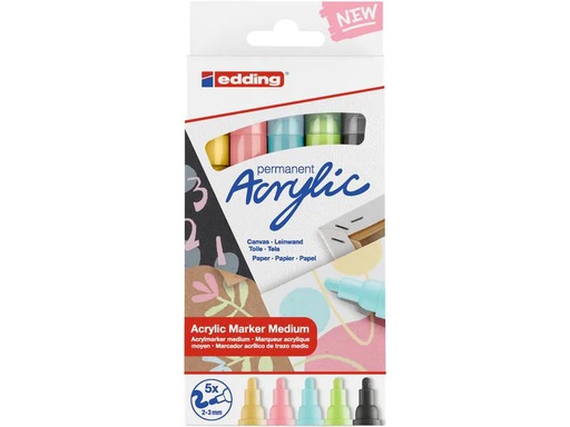 [90065885 1163604] edding Acrylmarker 5100 Pastell, 5 Stück
