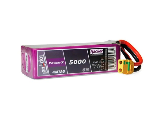 [90066149 1017100] Hacker RC-Akku LiPo 5000 mAh 22.2 V 35C Topfuel Power-X MTAG