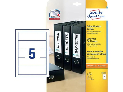 [90066150 98519] Avery Zweckform Ordneretiketten 32231Z 50 x 146 mm