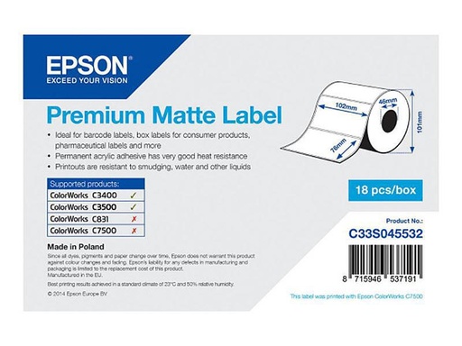 [90066401 328318] Epson Etikettenrolle Premium 102 x 76 mm