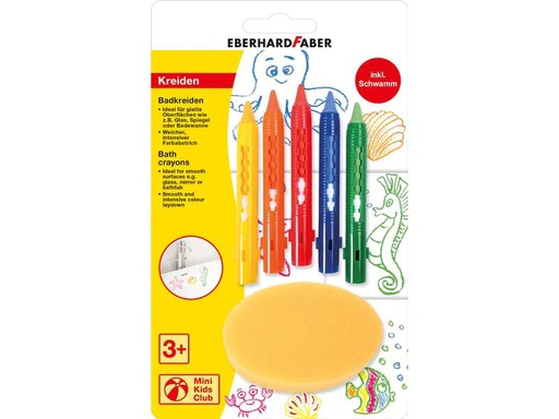 [90066588 1102051] Eberhard Faber Pastellkreide Bad inkl. Schwamm, 5 Stück
