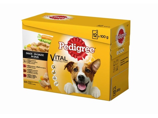 [90066633 564156] Pedigree Nassfutter Vital Protection 4 Sorten in Sauce, 12 x 100 g